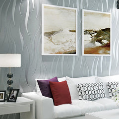ELMAS Modern Luxury 3D Geometry Wallpaper Silver Grey - Al Masam Stationery LLC