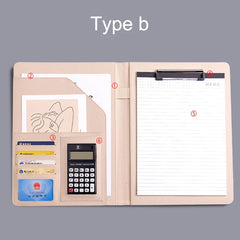 ELMAS Elegant A4 PU Leather Clipboard Folder for Office