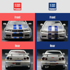 ELMAS 1/32 Nissan Skyline GTR R34 JDM Diecast Toy Car - Al Masam Stationery LLC
