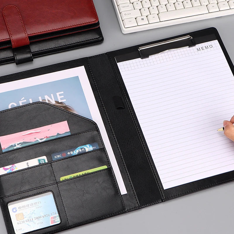 ELMAS Premium Leather A4 Portfolio Organizer Folder - Al Masam Stationery LLC