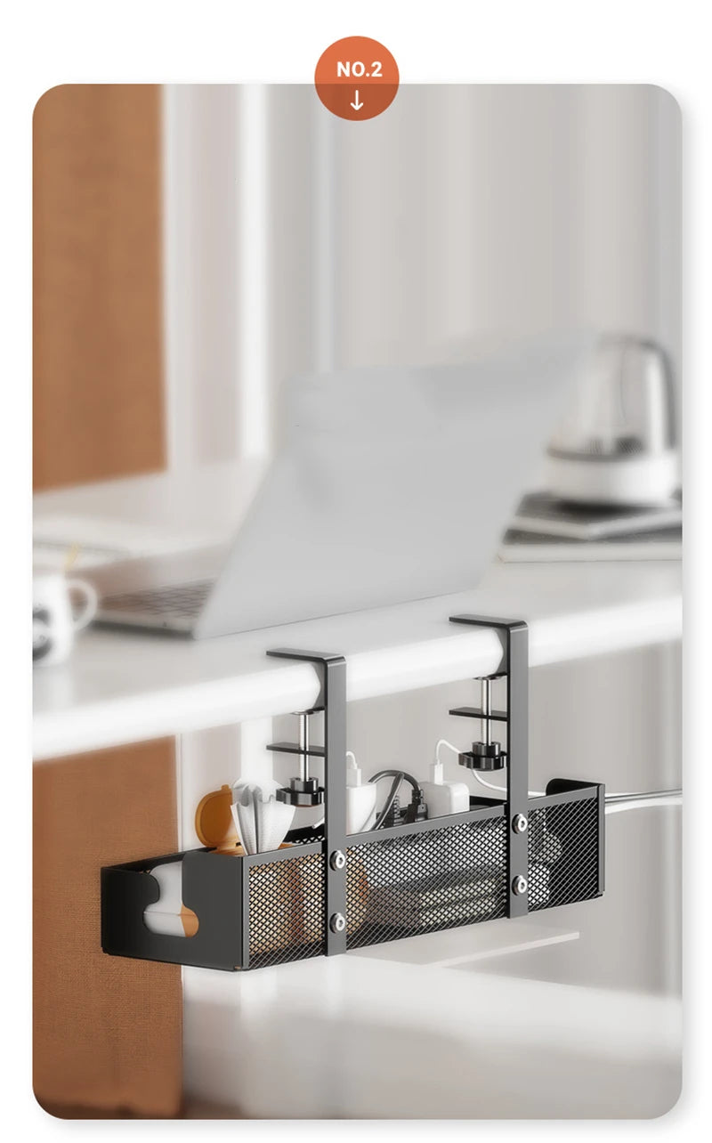 ELMAS No Drilling Under Desk Cable Management Tray - Al Masam Stationery LLC