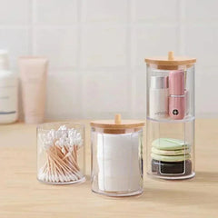 ELMAS Acrylic Storage Box Bathroom Jar Makeup Organizer - Al Masam Stationery LLC