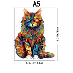 ELMAS Wooden Puzzle Gifts - Cat & Peacock Intelligence Game - Al Masam Stationery LLC