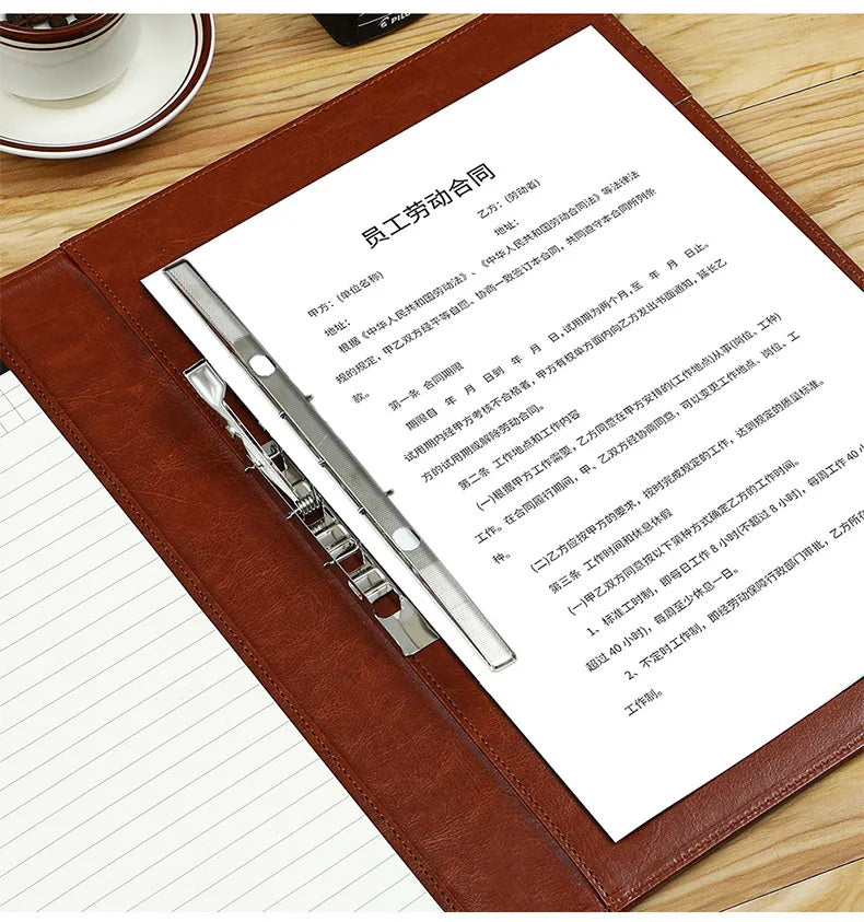 ELMAS Elegant PU Leather A4 Padfolio with Clips - Al Masam Stationery LLC