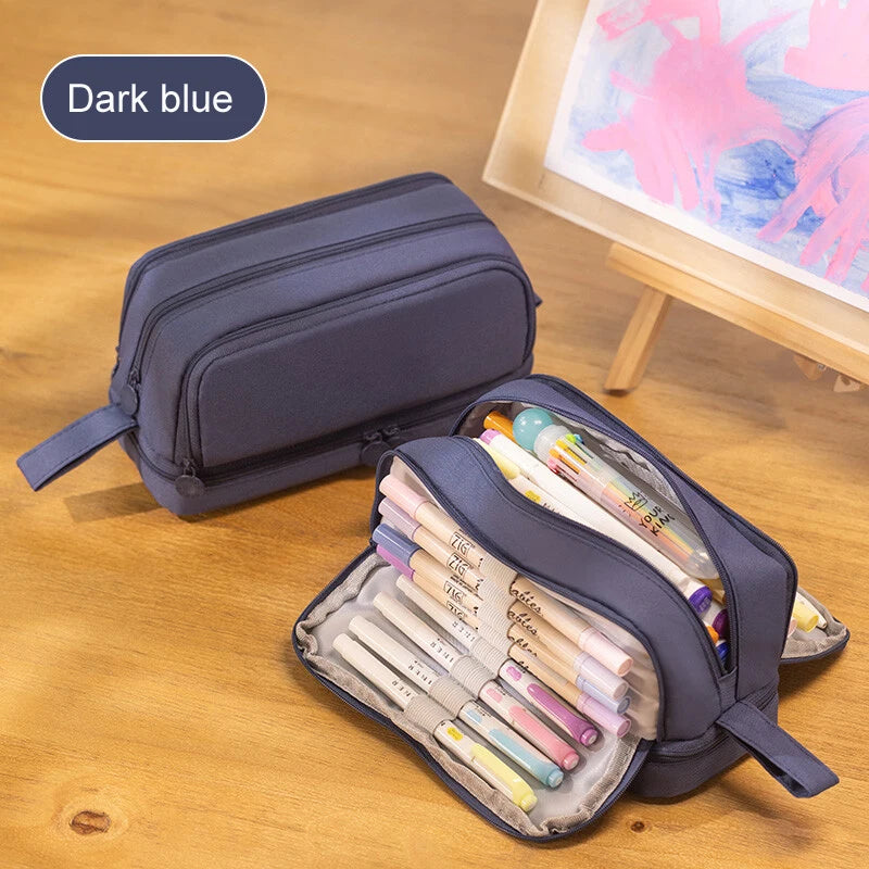 ELMAS Stylish Purple 3/4 Compartment Pencil Case for Kids - Al Masam Stationery LLC