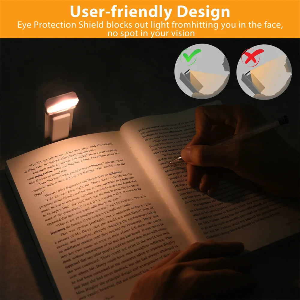 ELMAS Clip-On LED Bookmark Light with Timer & USB Rechargeable - Al Masam Stationery LLC