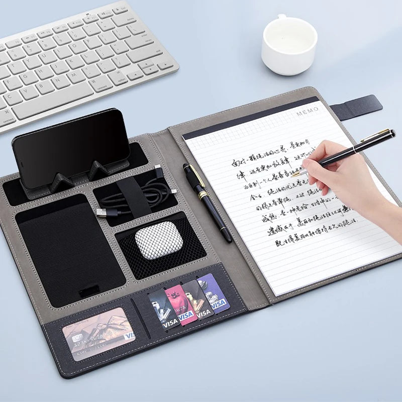 ELMAS Executive A4 Leather Portfolio Organizer for Men - Al Masam Stationery LLC