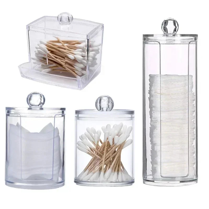 ELMAS Acrylic Storage Box Round Jar Organizer for Makeup - Al Masam Stationery LLC