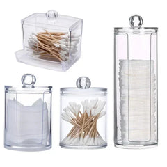 ELMAS Acrylic Storage Box Round Jar Organizer for Makeup - Al Masam Stationery LLC