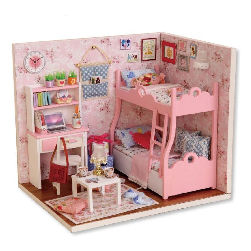 ELMAS Creative Kitten Mini Wooden Dollhouse Building Kit - Al Masam Stationery LLC