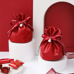 ELMAS Shrinked Leather Candy Bag Wedding Favors Gifts - Al Masam Stationery LLC