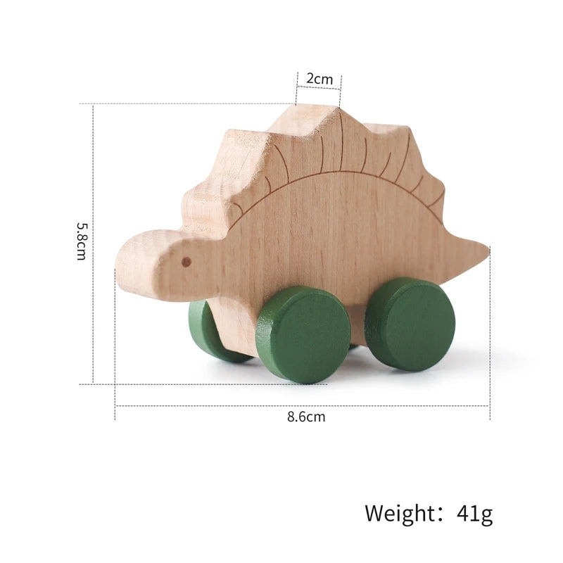 ELMAS: Baby Beech Wooden Block Dinosaur Trolley Toy - Al Masam Stationery LLC