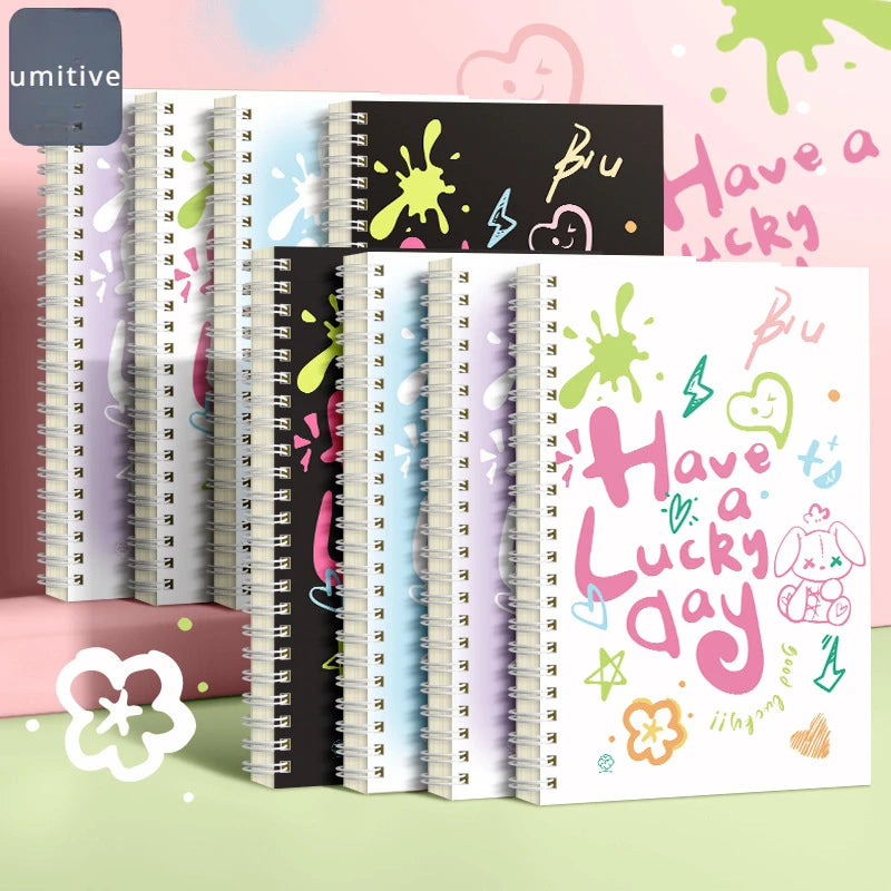 ELMAS A5 Coil Notebook Graffiti Cute Big Student Planner - Al Masam Stationery LLC