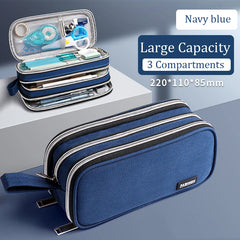 ELMAS Stylish Blue Large Capacity Pencil Case for Students