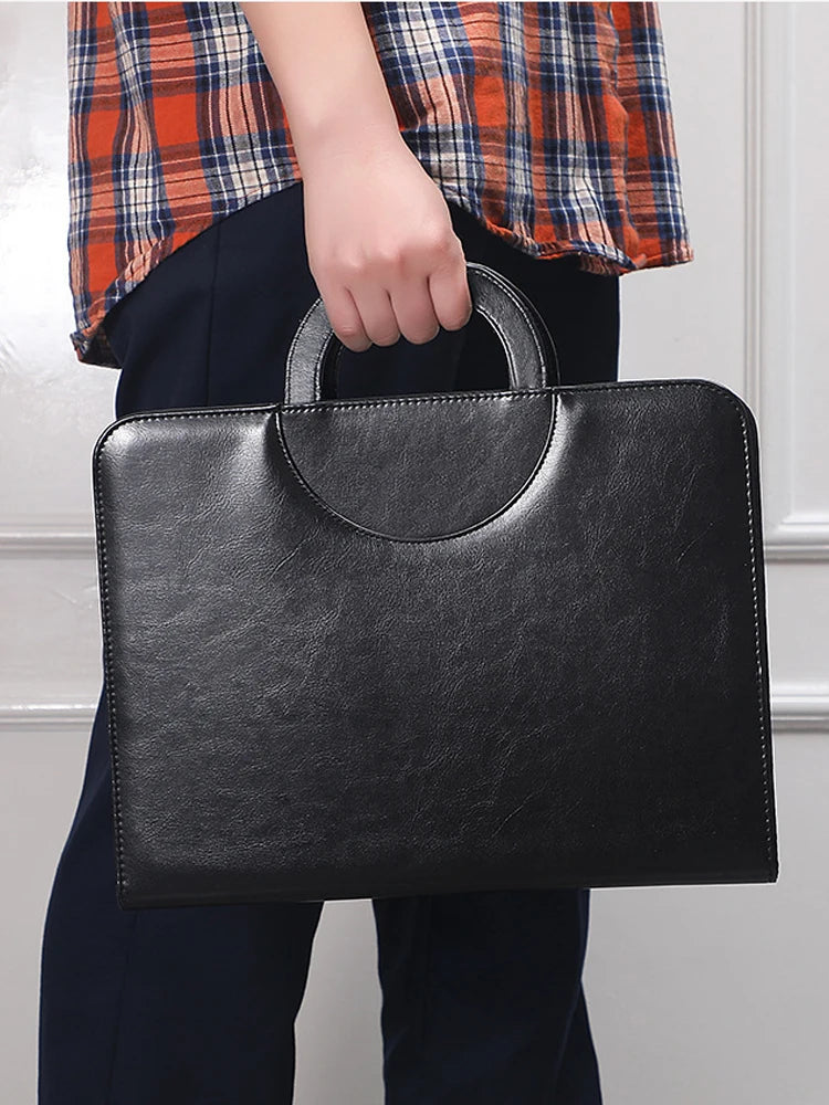 ELMAS Stylish A4 Leather Portfolio Organizer for Professionals - Al Masam Stationery LLC