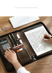 ELMAS Stylish Leather A4 Executive Document Organizer - Al Masam Stationery LLC