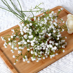 ELMAS Elegant 90 Heads White Artificial Flowers Bouquet Decor