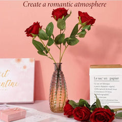 ELMAS 50 Pcs Velvet Rose Artificial Flowers for Decor - Al Masam Stationery LLC