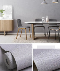 ELMAS Japanese Linen Solid Gray Wallpaper for Living Room - Al Masam Stationery LLC