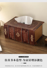 ELMAS Elegant Retro Book-Style Tissue Box