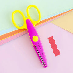 ELMAS Kawaii Wavy Safety Scissors for Creative Crafts