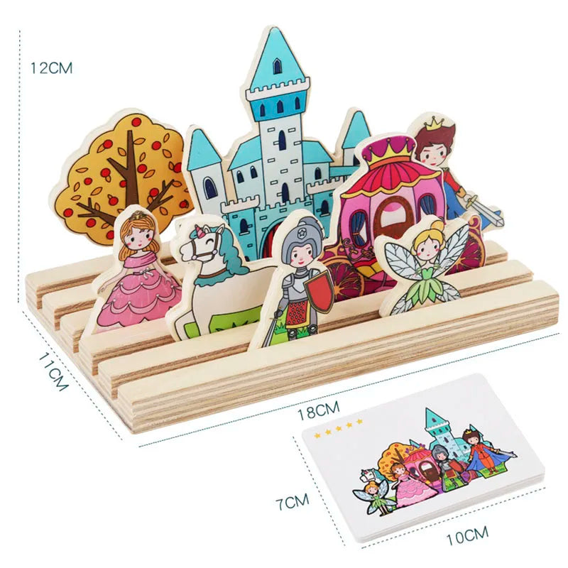 ELMAS Wooden Montessori Logical Thinking Shape Matching Toy - Al Masam Stationery LLC