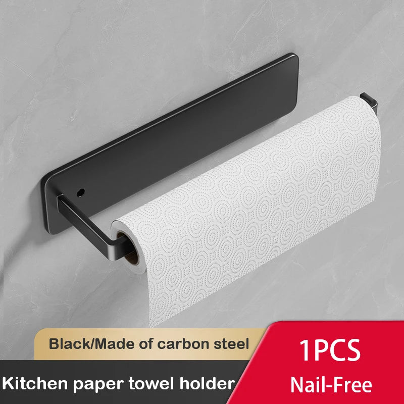 ELMAS Kitchen Paper Towel Holder Wall Mount Nail-Free Rack - Al Masam Stationery LLC