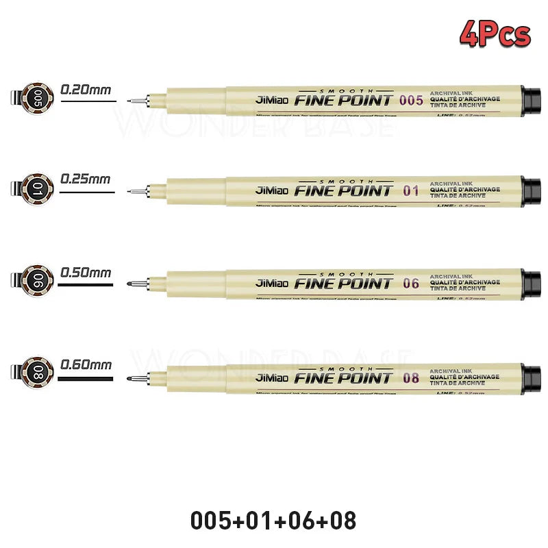 ELMAS 12 Nib Micron Ink Markers for Precision Art - Al Masam Stationery LLC