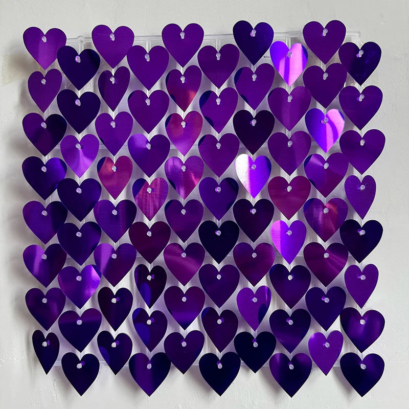 ELMAS Heart-Shaped Glitter Sequins Wall Panels 6/12/24Pc - Al Masam Stationery LLC
