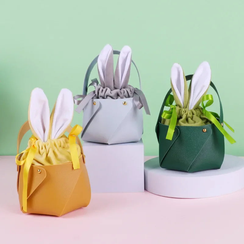 ELMAS Rabbit Leather Gift Bags For Easter Party Decor - Al Masam Stationery LLC