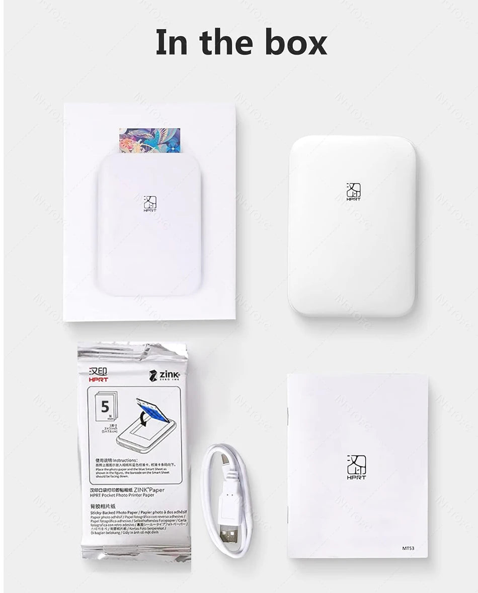 ELMAS Portable Bluetooth Mini Photo Printer for 2x3 Sticky Prints - Al Masam Stationery LLC