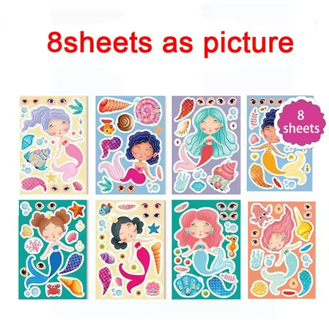ELMAS Cute Cartoon Face Puzzle DIY Sticker Book Set - Al Masam Stationery LLC