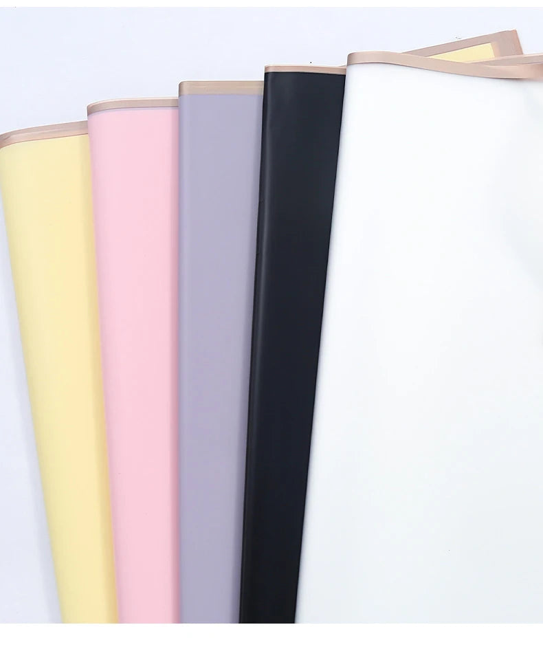 ELMAS Elegant Flower Wraps with Golden Edges - 10 Sheets - Al Masam Stationery LLC