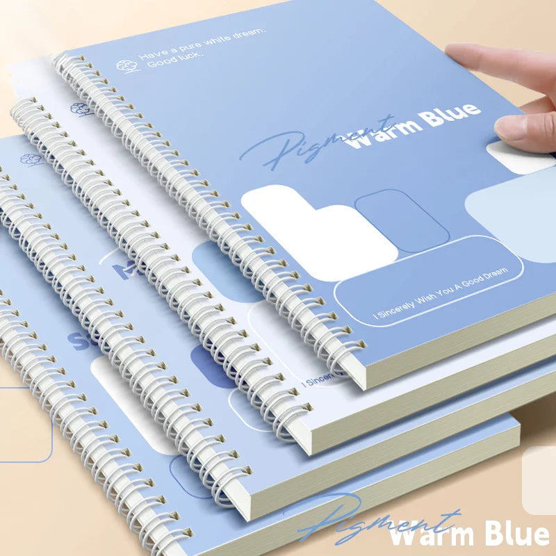 ELMAS A5 Coil Notebook Simple Blue Cute Notebook for Students - Al Masam Stationery LLC