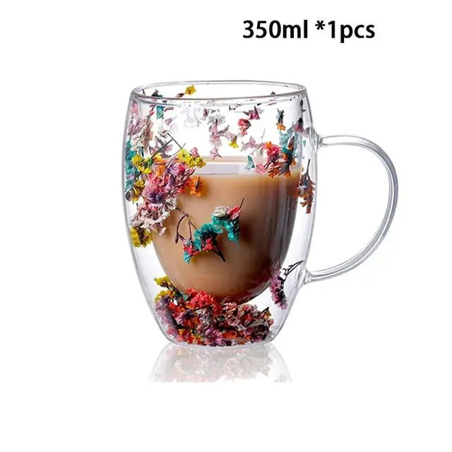ELMAS Stylish Double Wall Glass Cups - Heat Resistant Set - Al Masam Stationery LLC