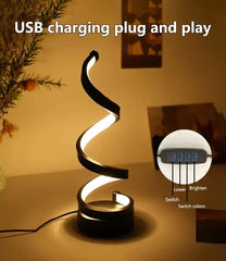 ELMAS Dimmable LED Spiral Table Lamp for Modern Bedrooms