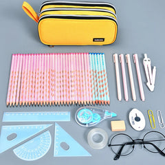 ELMAS Stylish Blue Large Capacity Pencil Case for Students