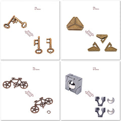 ELMAS Lock Puzzles Classic IQ Metal Brain Teaser Game - Al Masam Stationery LLC