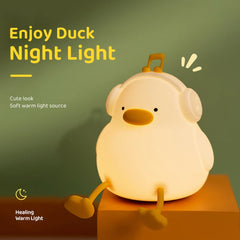 ELMAS Adorable Duck Kids Night Light with Timer & USB