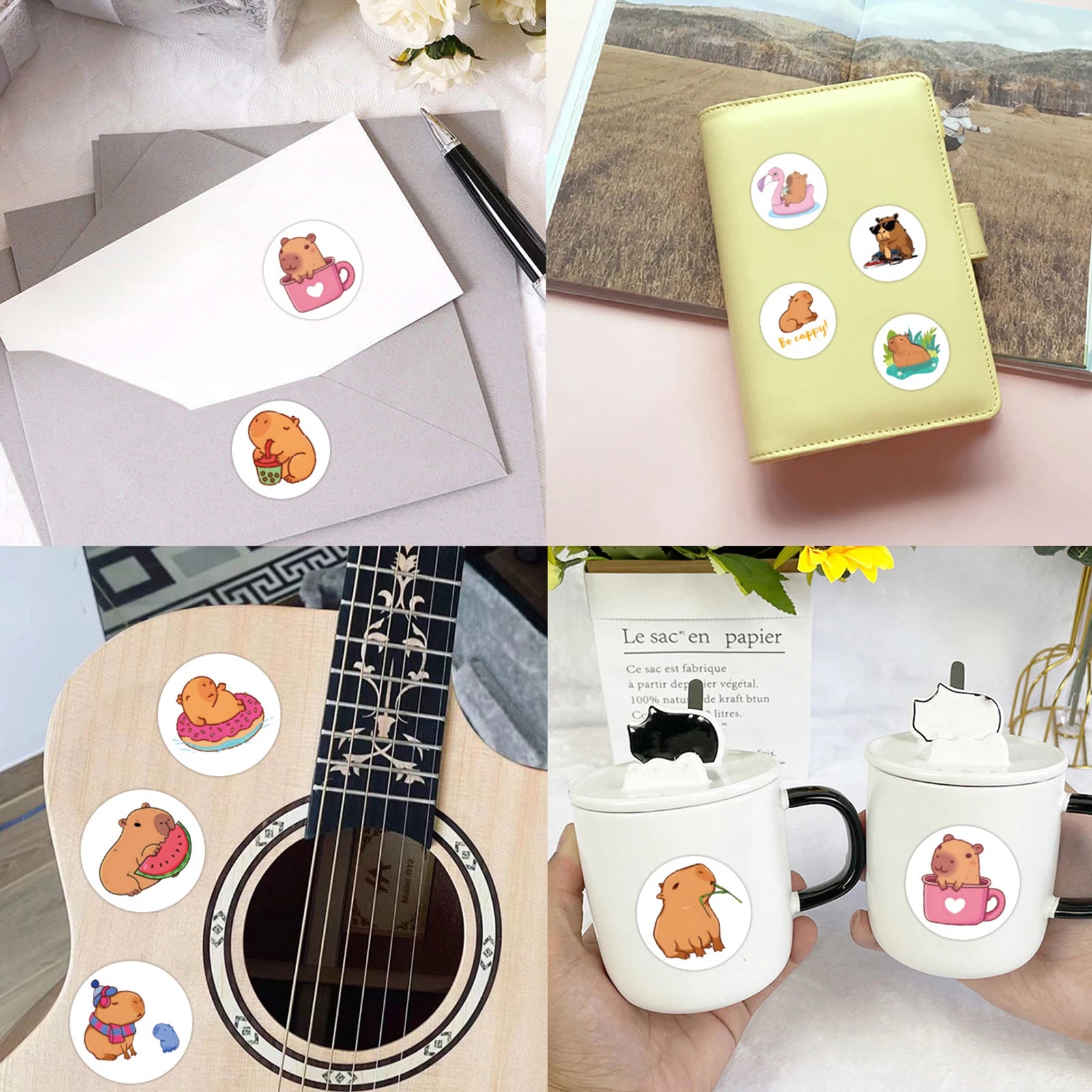 ELMAS Adorable Capybara Cartoon Stickers for Crafts - Al Masam Stationery LLC