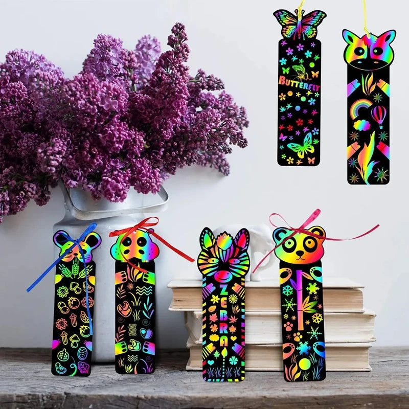 ELMAS: 12pcs Magic Scratching Bookmarks for Kids Fun - Al Masam Stationery LLC