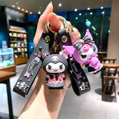 ELMAS Adorable Kuromi PVC Keychain - Kawaii Anime Accessory