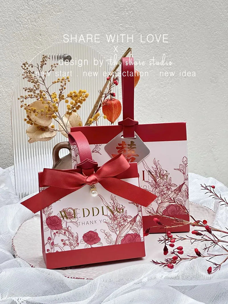 ELMAS 10/30/50Pcs Flower Wedding Boxes With Ribbons - Al Masam Stationery LLC