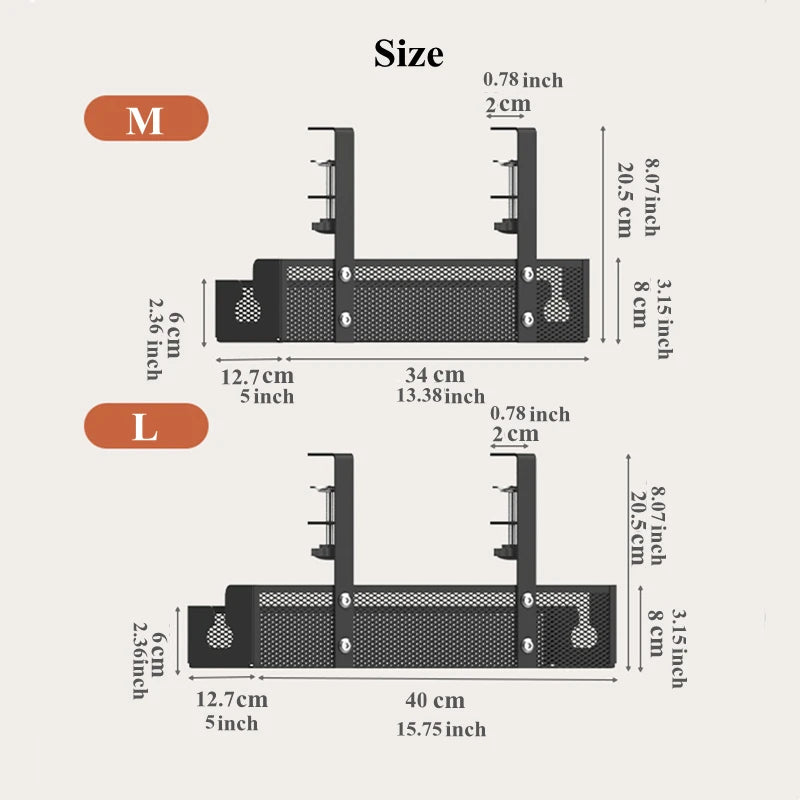 ELMAS No Drilling Under Desk Cable Management Tray - Al Masam Stationery LLC