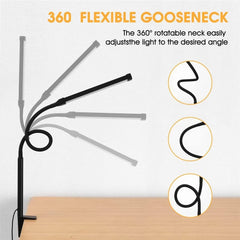 ELMAS Dimmable LED Desk Lamp with Dual/Single Head Design