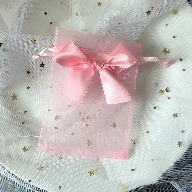 ELMAS 50/100Pcs Multicolor Organza Bags With Bow - Al Masam Stationery LLC