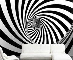 ELMAS Beibehang 3D Black and White Swirls Wall Art - Al Masam Stationery LLC