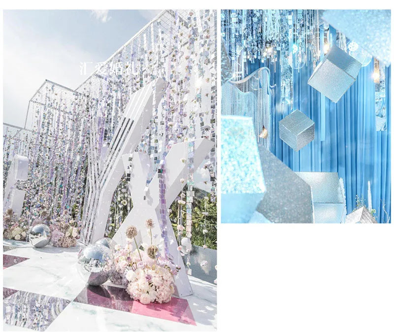 ELMAS Gold Sequins Party Glitter Curtain Backdrop 50/100 Pcs - Al Masam Stationery LLC