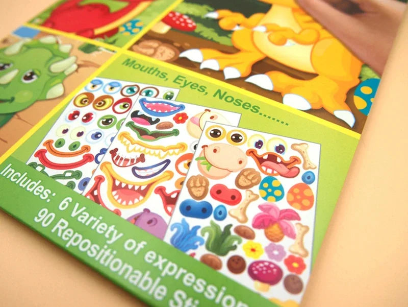 ELMAS Cute Cartoon Face Puzzle DIY Sticker Book Set - Al Masam Stationery LLC