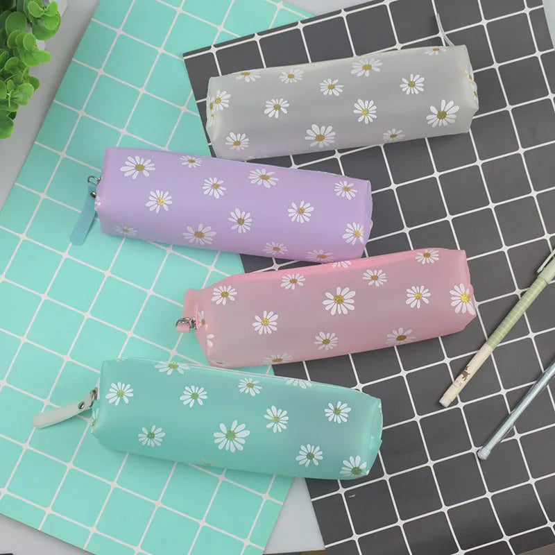 ELMAS Kawaii Daisy Transparent Pencil Case for Students - Al Masam Stationery LLC